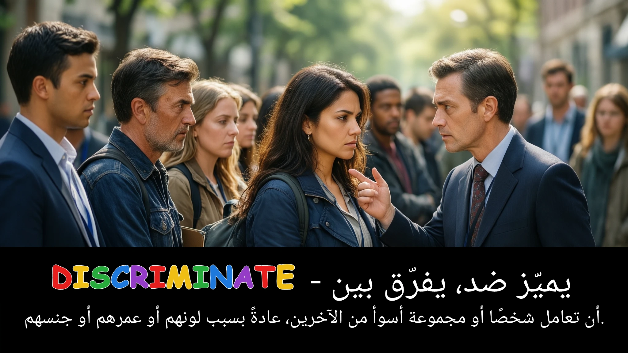 Arabic Illustration for discriminate